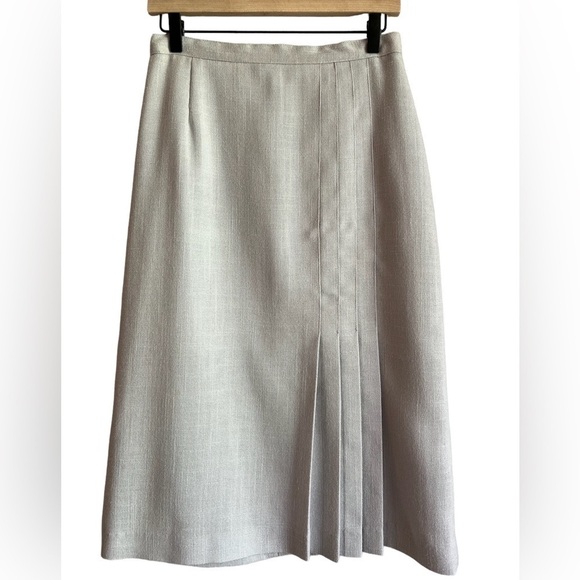 VINTAGE Prestige Of Boston | Gray Below The Knee Skirt Sz 4 - Picture 1 of 8